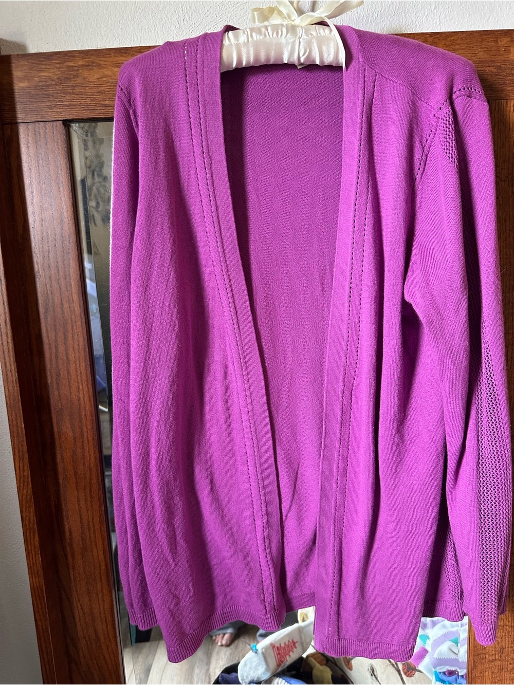Talbots Purple Paisley-Print Layered Sweater Top